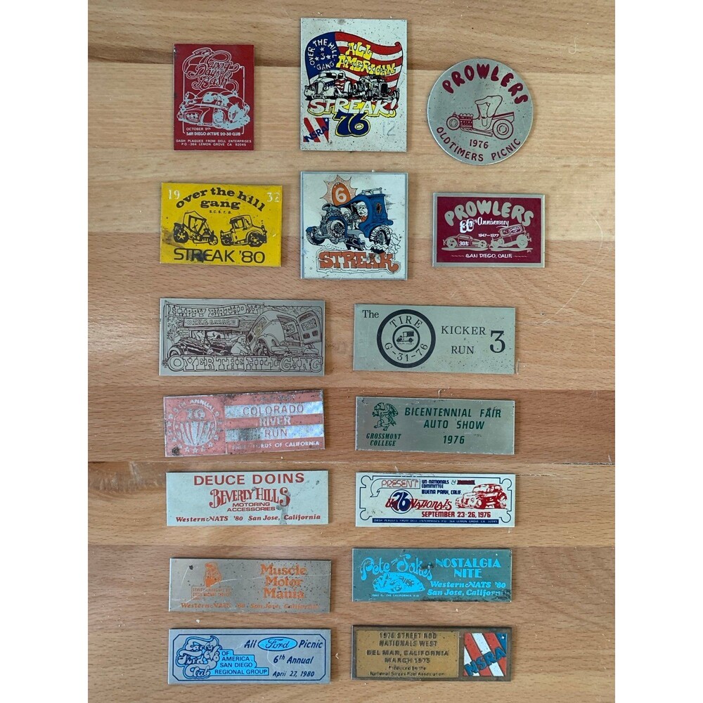 Vintage Southern California Car Show Dash Plaque Lot_gce